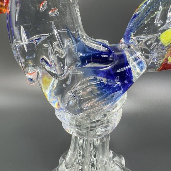 Venetian Art Glass Rooster Hen Figurine Heavy Glass Paperweight Sculpture Decor - Picture 6 of 14